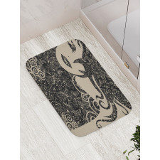 Woman with Cool Posing Bath Mat