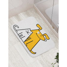 Cats and Dogs Friends Bath Mat