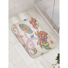 Flower Petal Shabby Plant Bath Mat