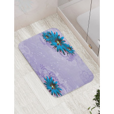 Graphic Ornament Flowers Bath Mat