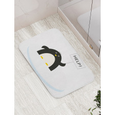 Penguin on Ice Need Help Bath Mat