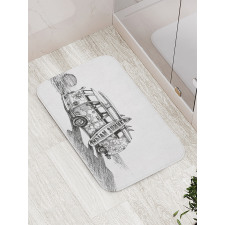 Summer Surfing Beach Bath Mat