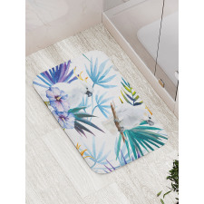 Watercolor Parrot Palm Bath Mat
