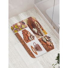 Sweets and Coffee Beans Bath Mat