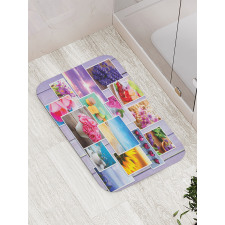 Flowers and Macaroons Bath Mat