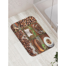 Coffee Beans and Bags Bath Mat