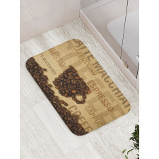 Coffee Beans Shaped Mug Bath Mat