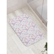 Eiffel Tower and Flower Bath Mat