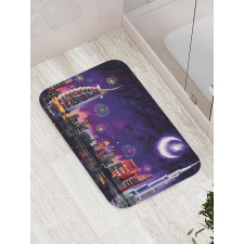 Night Dubai Skyscraper Bath Mat