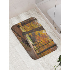 Gloomy Day Forest Path Bath Mat