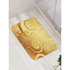 Floral Swirls Leaves Bath Mat