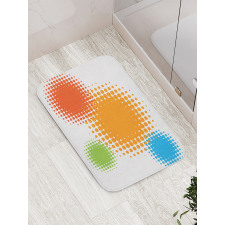 Colorful Half Tone Circles Bath Mat