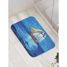 Sail Boat Art Picture Bath Mat