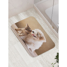 Kitten and Dog Friends Bath Mat