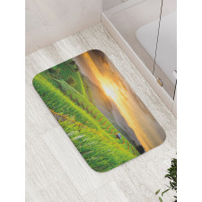 Green Farm Landscape Bath Mat