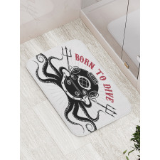 Octopus and Diver Bath Mat