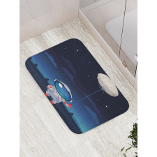 Astronaut with a Moon Bath Mat