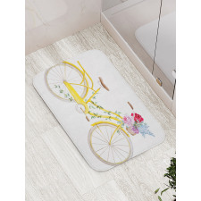 Bicycle with Flowers Bath Mat