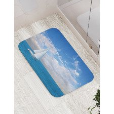 Modern Sail Boat on Sea Bath Mat