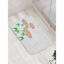 Colorful Daisies Artwork Bath Mat