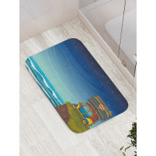 Cartoon Car Surfboards Bath Mat