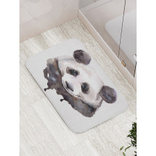 Watercolor Panda Bear Bath Mat