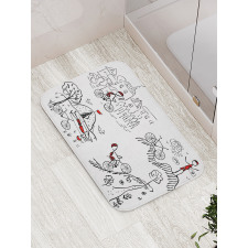 Sketchy Cyclist Bath Mat