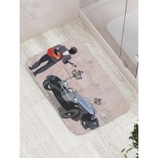 London and Paris Streets Bath Mat