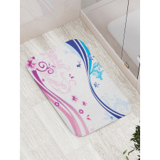 Ivy Flower Leaves Nature Bath Mat