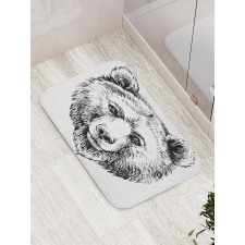Grizzly Bear Ink Sketch Bath Mat