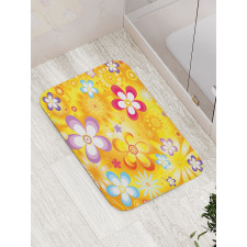 Vibrant Daisies Cheerful Bath Mat