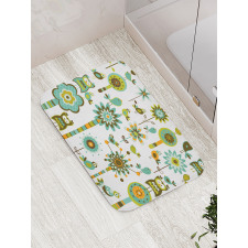 Birds Flowers Trees Bath Mat