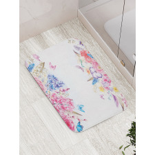 Rose Flower Daisies Bath Mat