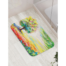 Colorful Rural Scenery Bath Mat