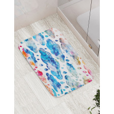 Clouds Raindrops Bath Mat