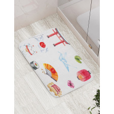 Watercolors Torii Gate Bath Mat