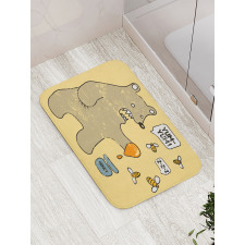 Bear Bees Honey Comic Bath Mat