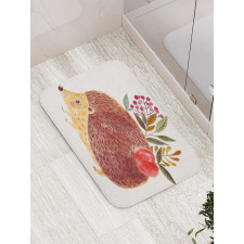 Hedgehog Watercolor Bath Mat