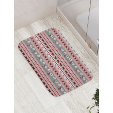 Spring Flowers Stripes Bath Mat