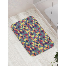 Pastel Circles Squares Bath Mat