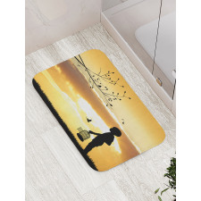 Child with a Bird Cage Bath Mat