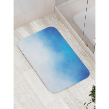 White Cloud in Clear Sky Bath Mat