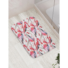 Birds Branches Berries Bath Mat