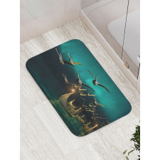 Elf Boats Birds Swans Bath Mat