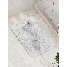 Squirrel Geometric Bath Mat