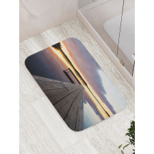 Rustic Pier Sunset Lake Bath Mat