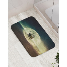 Old Ship Sea Moonlight Bath Mat