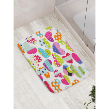 Heart Patches and Dots Bath Mat