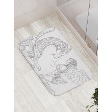Fairy Woman and Dragon Bath Mat