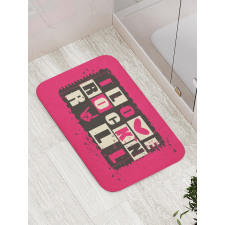 Vintage Letters Grungy Bath Mat